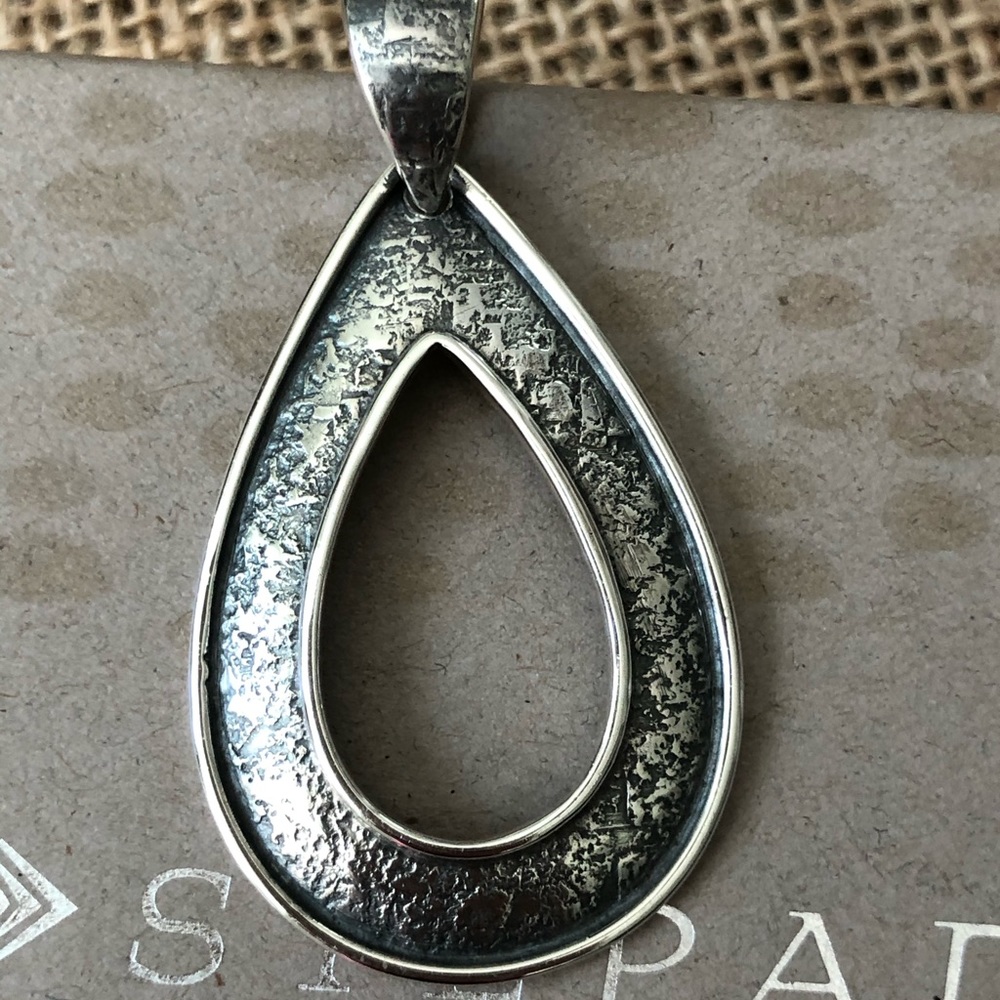 Silpada Open Teardrop Oxidized Sterling Pendant